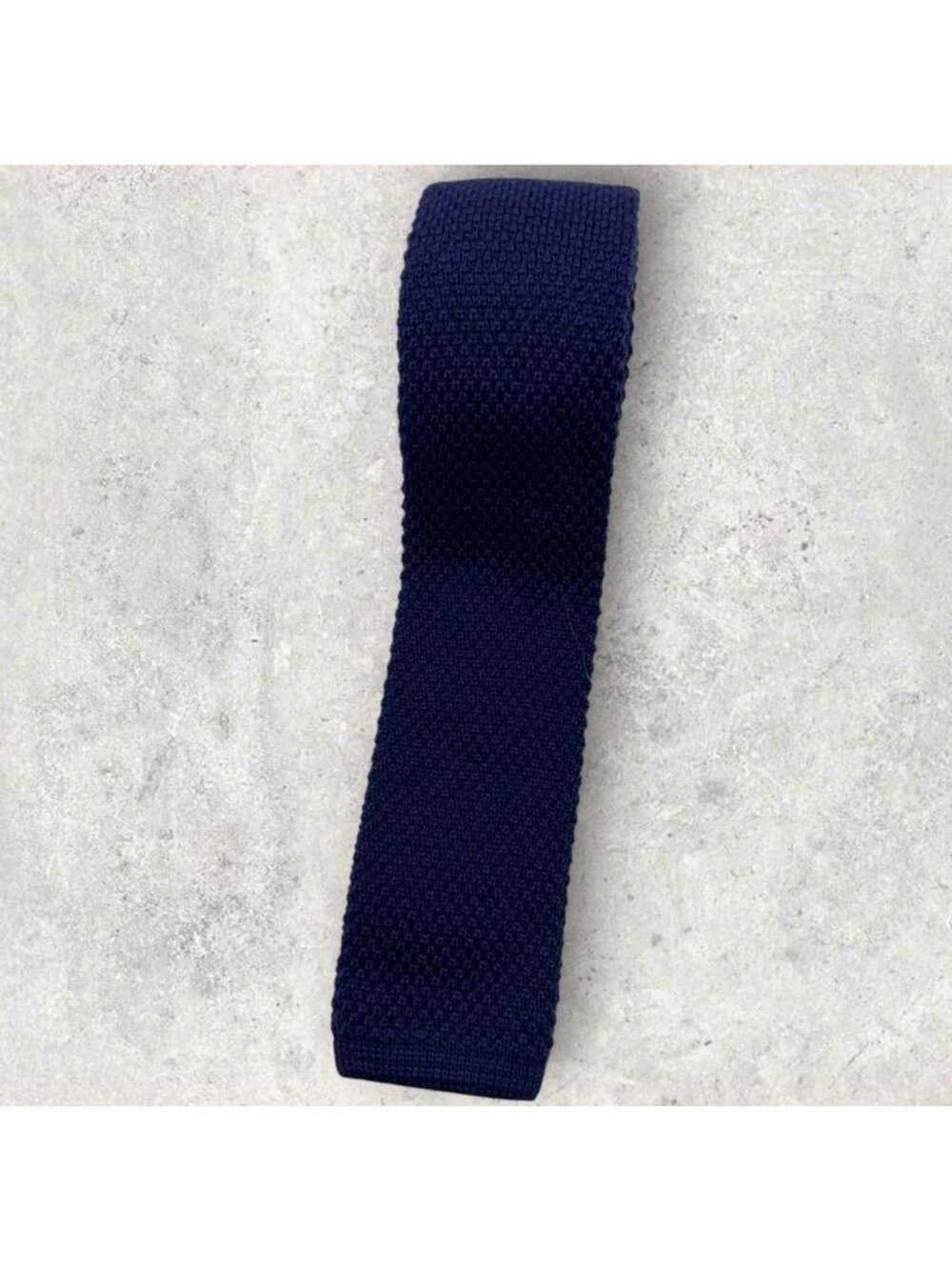 LIBERO Wool Silk Knit Tie ITALY Solid Blue W:2" EUC